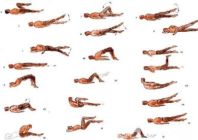 Exercicios físicos para a osteocondrose lumbar